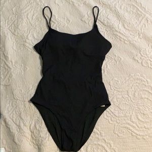 Classic black one piece swim suit